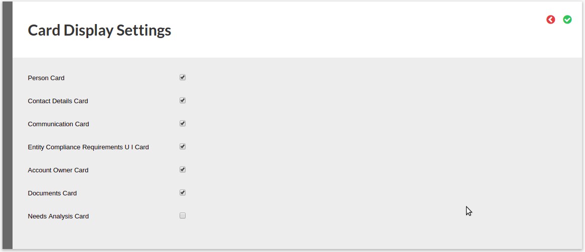 Card Settings on Investor Accounts<