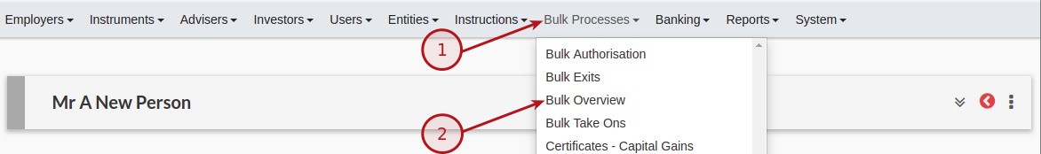 Bulk Investment Overview List