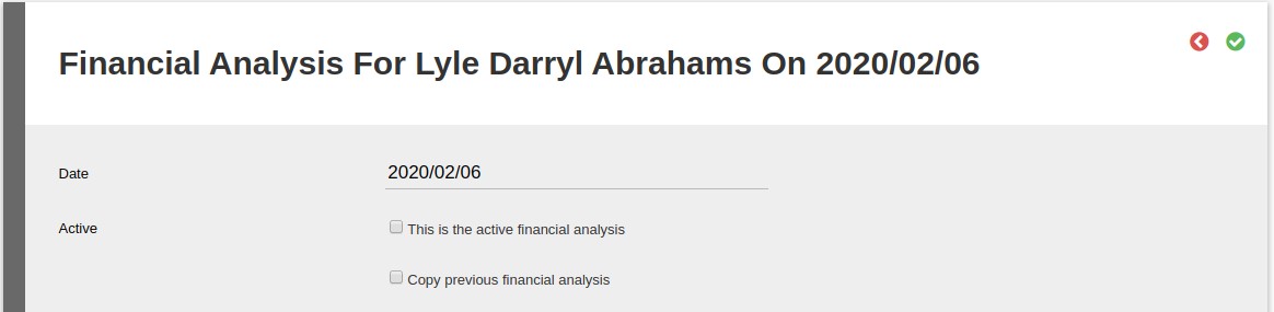 Needs Analysis - Financial Analysis
