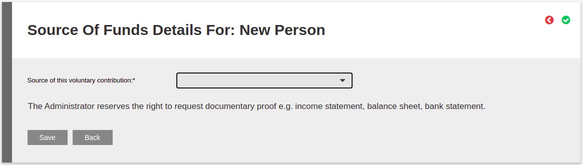 Source of funds