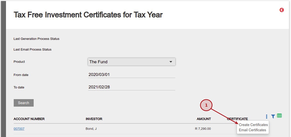 Tax Free Investment Certificate