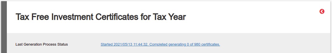 Tax Free Investment Certificate