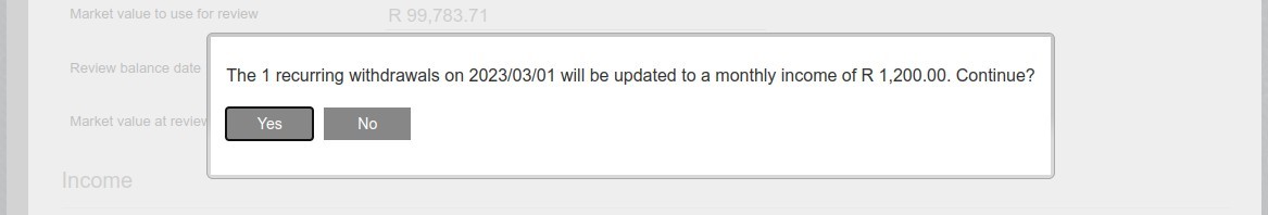 Review Letter - Update Recurring Withdrawal