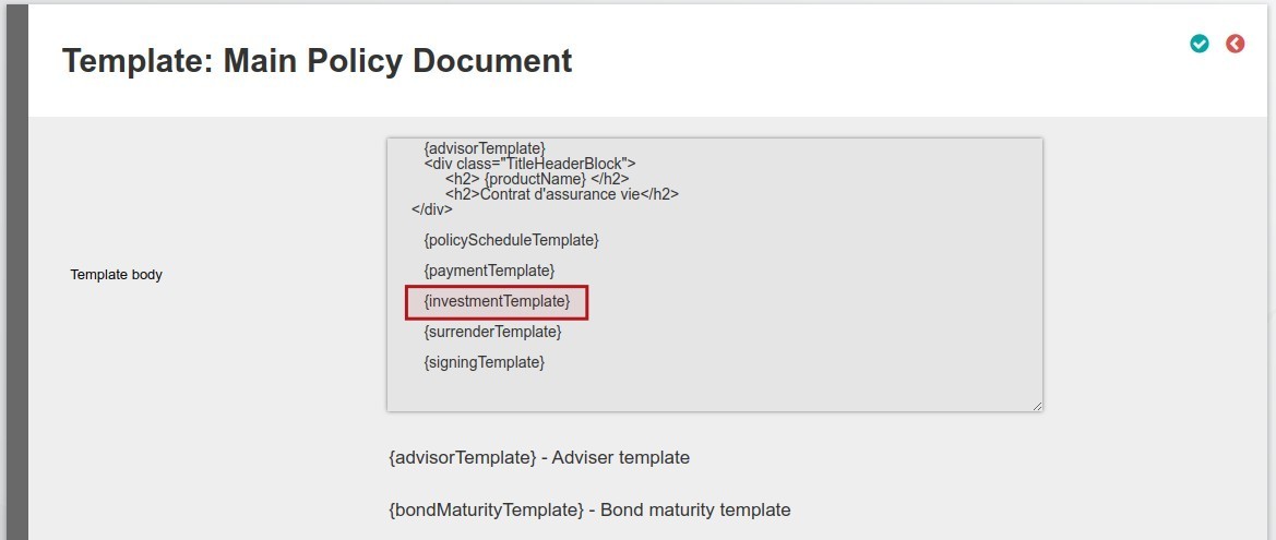Setting up templates on a product