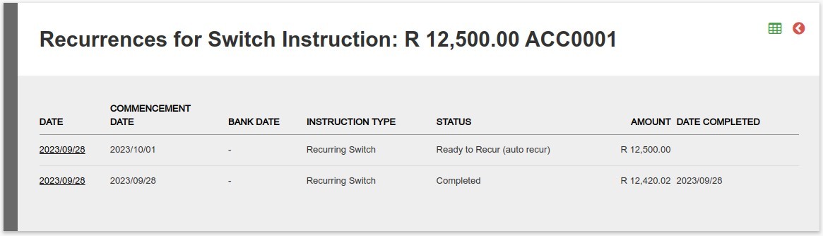 Recurring Switch