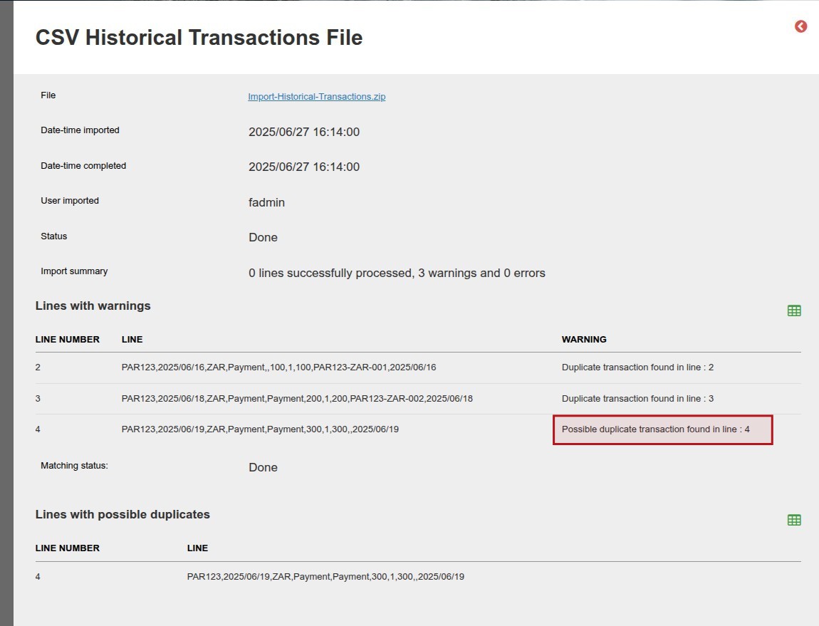 Import Historical Transactions