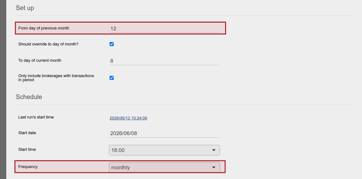 Automatic Email Fee Statements Job