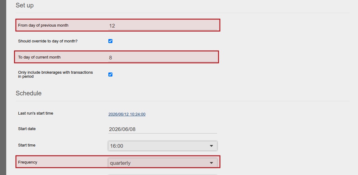 Automatic Email Fee Statements Job