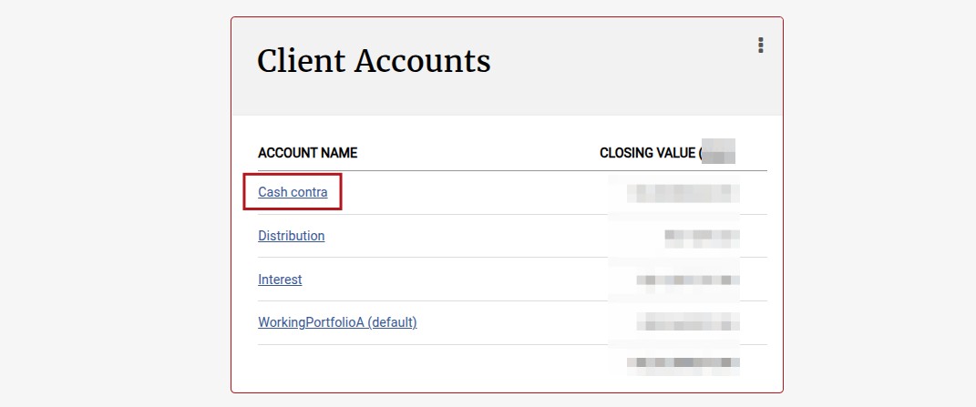 Cash Contra and Dealer Settlement client accounts